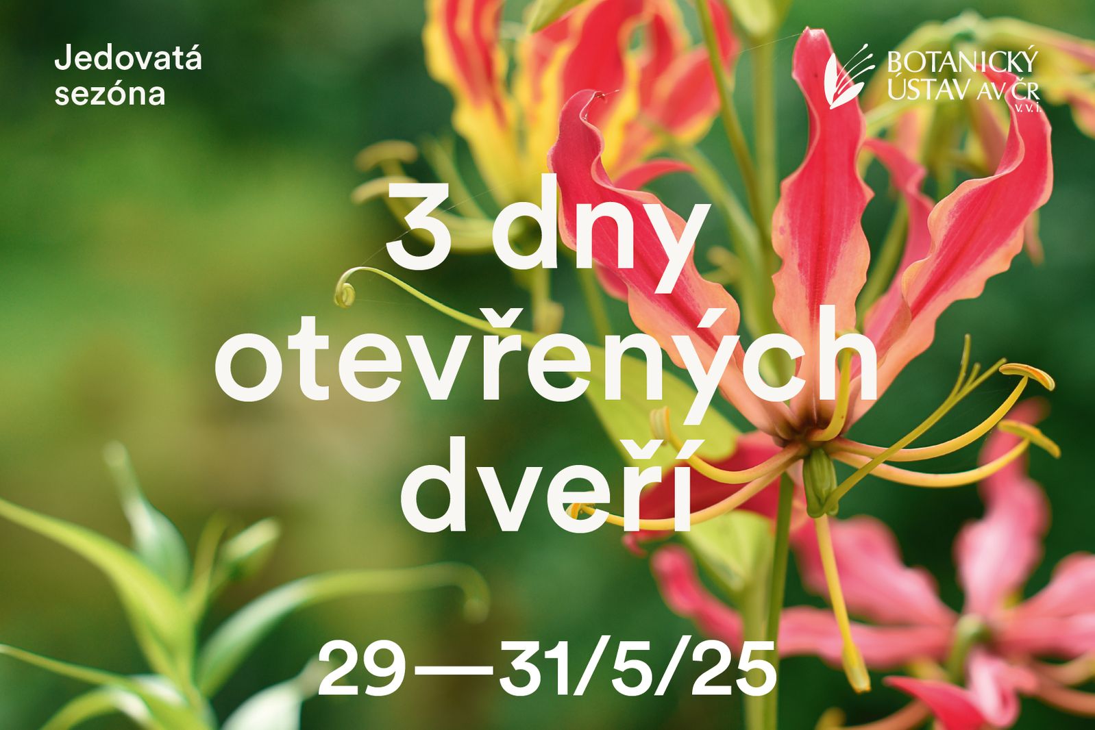 Dny otevřených dveří 29.-31. 5. 2025 v Botanické zahradě Třeboň